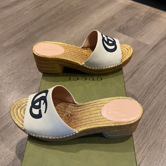 Authentic GG Gucci sandals size 37.5 - Picture 2 of 10